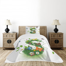 Healthy Green Leaves S Bedspread Set