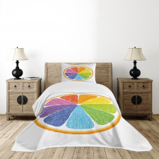 Rainbow Colored Orange Bedspread Set