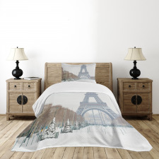 Eiffel Tower in Snow Bedspread Set