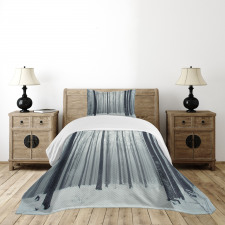 Foggy Mysterious Woods Bedspread Set