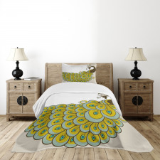 Peacock with Vivid Tail Bedspread Set