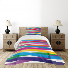 Vibrant Ribbon Design Bedspread Set