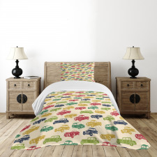 Curved Edged Vehicle Drawn Bedspread Set