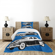 Black and White Vehicle Bedspread Set