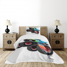 Monster Truck Cool Cartoon Bedspread Set