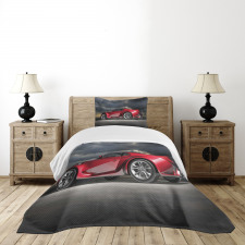 Modern Red Sports Vehicle Bedspread Set