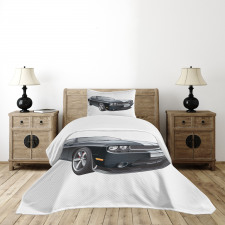 Black Modern Ride Design Bedspread Set