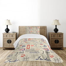 Newspaper Kiss Marks Bedspread Set