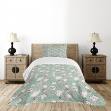 Dotted Pots and Cups Bedspread Set