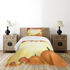 Mushrooms Pumpkins Bedspread Set