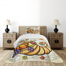 Cornucopia Theme Food Bedspread Set