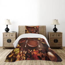 Dinner at Thanksgiving Bedspread Set