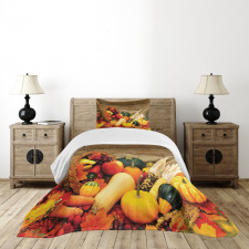 Food Scattered on Table Bedspread Set