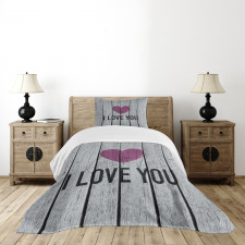 Words on Wood Planks Bedspread Set