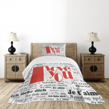 Newspaper Words Bedspread Set