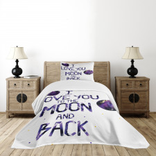 Universe Moon Heart Bedspread Set