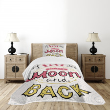 Hand Drawn Phrase Bedspread Set