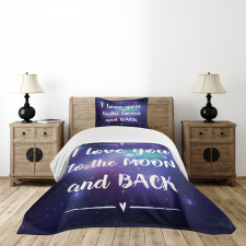 Outer Space Phrase Bedspread Set