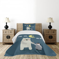 Teddy Bear Penguin Bedspread Set