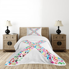 Vibrant ABC Musical X Bedspread Set