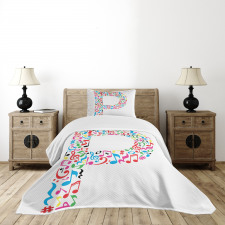 Music Notes Uppercase Bedspread Set