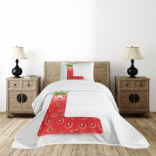 Ripe Strawberry Letter Bedspread Set