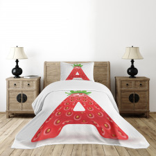 Fun Strawberry Theme Bedspread Set