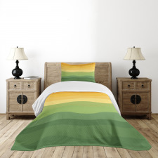 Wavy Lines Waves Earth Bedspread Set