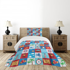 Cartoon Nautical Bedspread Set