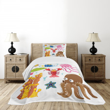 Underwater Wildlife Fun Bedspread Set