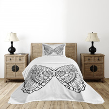 Monochrome Butterfly Graphic Bedspread Set