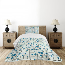 Abstract Lines Dots Bedspread Set