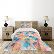 Pastel Mosaic Circles Bedspread Set
