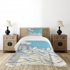 Abstract Doodle Wave Bedspread Set