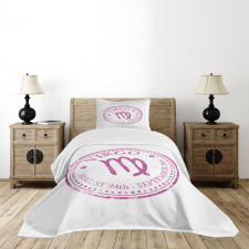 Pink Colored Horoscope Bedspread Set