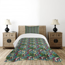 Exotic Feather Pattern Bedspread Set