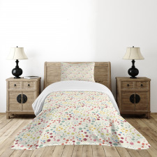 Dot Swirls Retro Look Bedspread Set