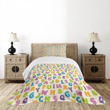 Letters Alphabet ABC Bedspread Set