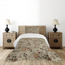 Swirls Curves and Dots Bedspread Set