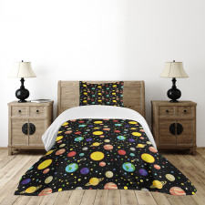 Sun Earth Constellations Bedspread Set