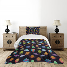 UFOs and Abstract Planet Bedspread Set