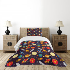 Universe Theme Earth Bedspread Set