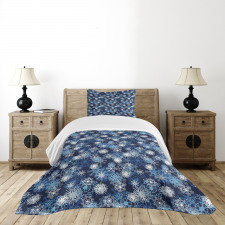 Ornate Snowflakes Xmas Bedspread Set