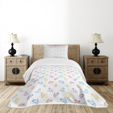 Doodle Style Colorful Bedspread Set