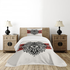 Tattoo Style Animal Face Bedspread Set