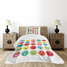 Abstract Watercolor Faces Bedspread Set