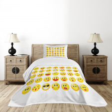 Funny Yellow Round Heads Bedspread Set