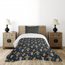 Skull Sombrero Chili Bedspread Set