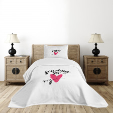 Sending You My Heart Words Bedspread Set