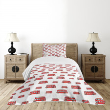 Cute Double Decker Bus Bedspread Set